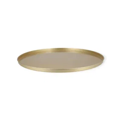 Dienblad rond goud metaal - 37x37x2CM