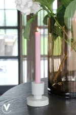 Kaarshouder beige ivory Piura XS Ø9 x H10 cm - vase the world - Afbeelding 4