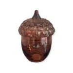 Herfst decoratie eikel glazen pot bruin
