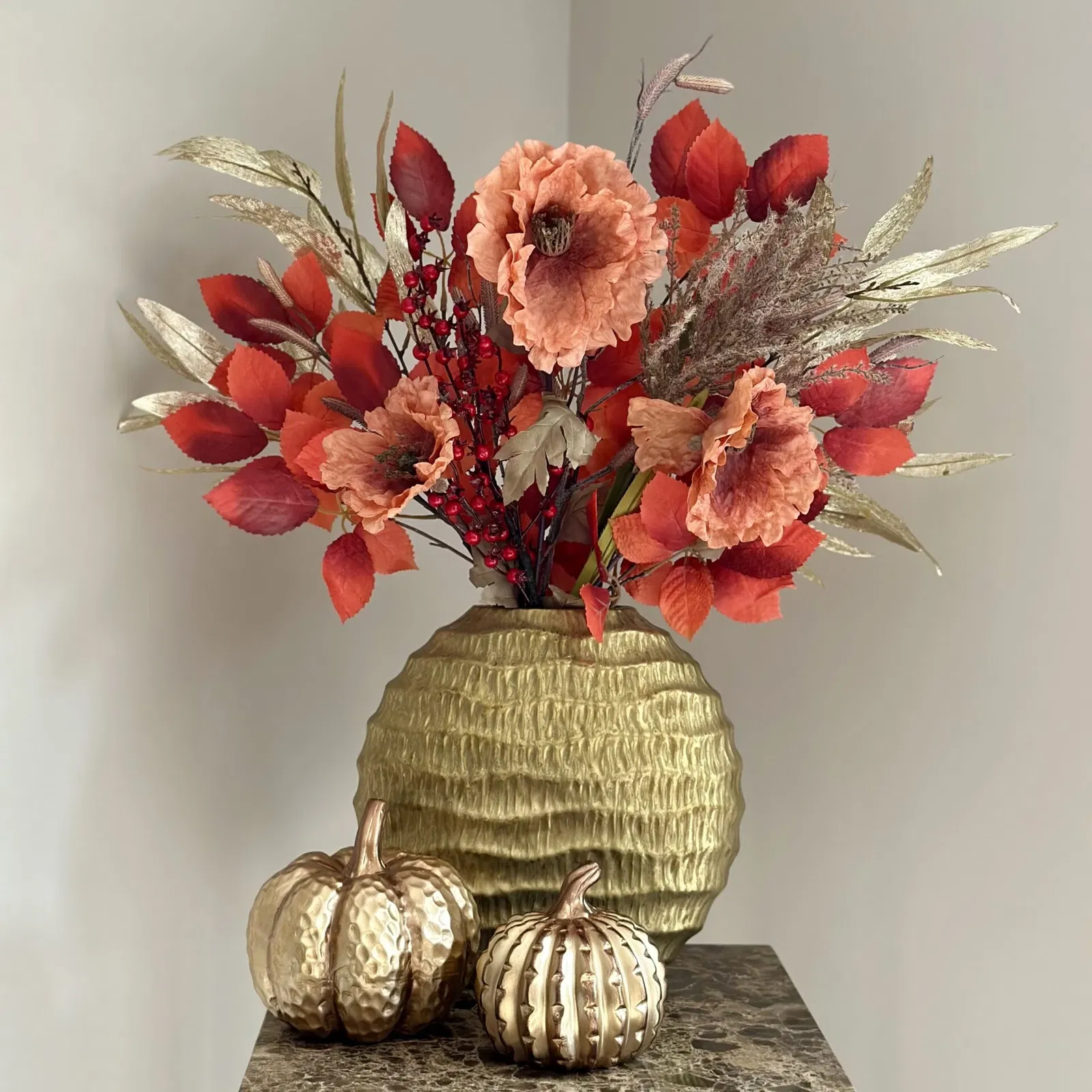 Herfst decoratie set met pompoenen 4 Herfst decoratie set met pompoenen