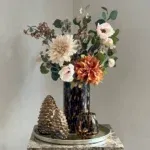 Herfstdecoratie complete tafel decoratie set met dienblad panter