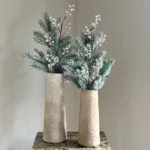 Kerstdecoratie - vazen set met zijden kunst kerstboom takken