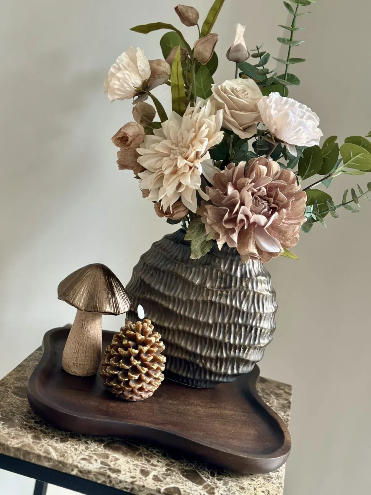 Herfstdecoratie complete tafel decoratie set met dienblad - Afbeelding 2