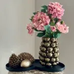 Herfstdecoratie complete tafel decoratie set met dienblad roze brons