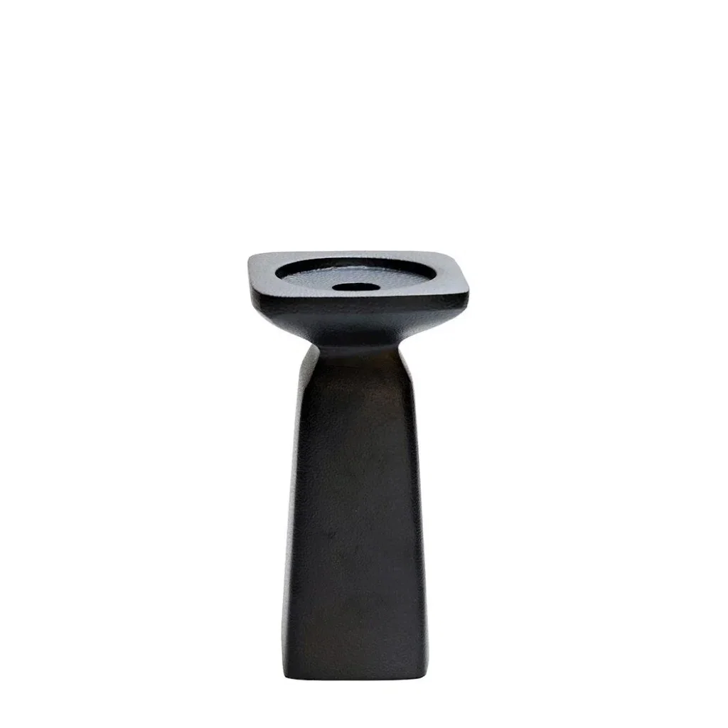 Kaarshouder Calama M zwart L10 x H10 x H18 cm - Vase the world