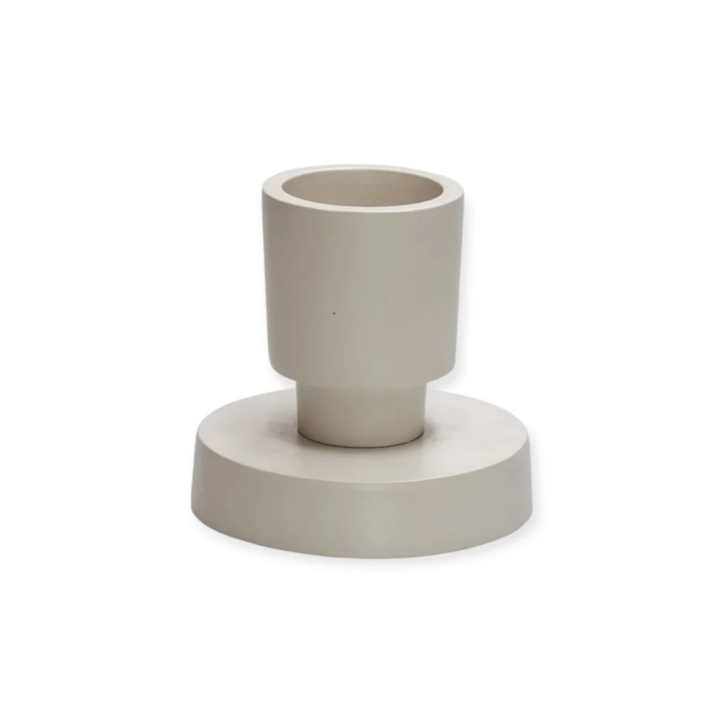 Kaarshouder beige ivory Piura XS Ø9 x H10 cm - vase the world