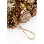 Brant Kerstkrans met Dennenappels - H9 x Ø45 cm - Bruin - Afbeelding 4