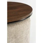 Salontafel met Poefs - 3-delig - L79 x B45 x H41 cm - Lichtgrijs - Afbeelding 2
