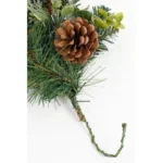 Harvey Guirlande met Dennenappels - L180 x B15 x H11 cm - Groen, Rood - Afbeelding 3
