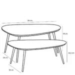 Jailey Bijzettafel - Set van 2 - L84 x B39 x H39 cm - Gerecycled Hout - Zwart - Afbeelding 8