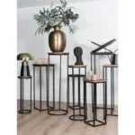 Plantentafels Sam Rond - Set van 3 - Bruin Mangohout - Afbeelding 2
