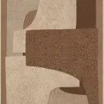 Canvas incl. lijst 80x120cm Handgeschilderd 'Bruine vlakken'