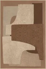 Canvas incl. lijst 80x120cm Handgeschilderd 'Bruine vlakken'