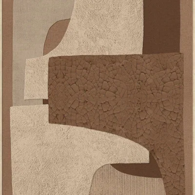 Canvas incl. lijst 80x120cm Handgeschilderd 'Bruine vlakken'