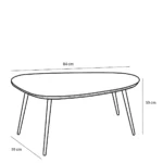 Jailey Bijzettafel - Set van 2 - L84 x B39 x H39 cm - Gerecycled Hout - Zwart - Afbeelding 7