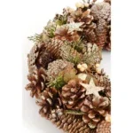 Brant Kerstkrans met Dennenappels - H9 x Ø45 cm - Bruin - Afbeelding 2