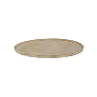 Dienblad rond goud mat metaal - 46x46x2 cm