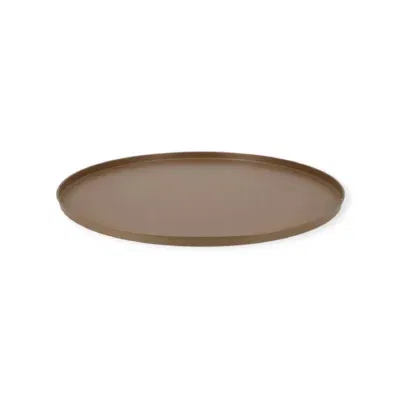 Dienblad rond taupe goud metaal - 46x46x2CM