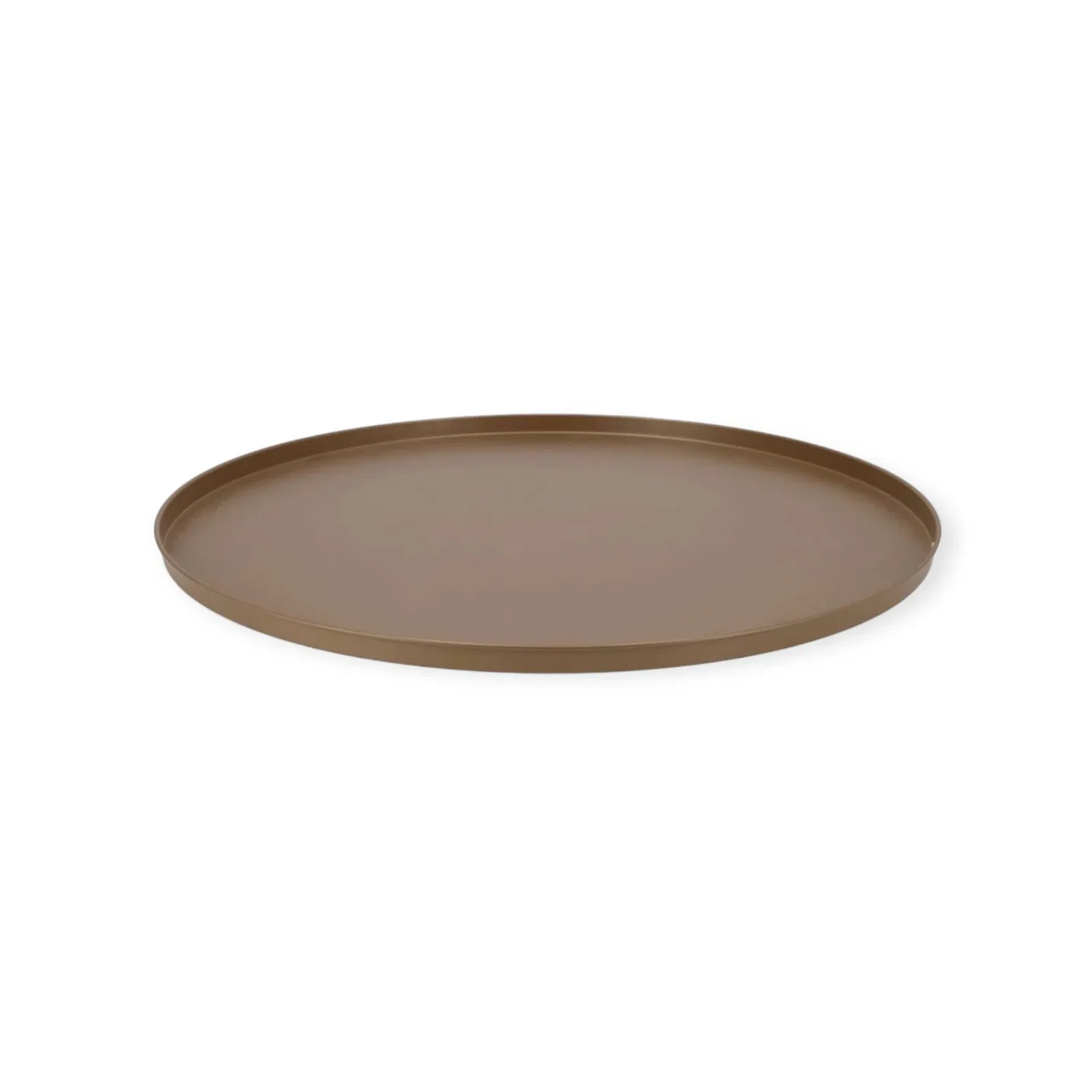 Dienblad rond taupe goud metaal - 46x46x2CM Dienblad rond taupe goud metaal - 46x46x2CM