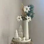 Kerst decoratie complete tafel decoratie set japandi ivory goud