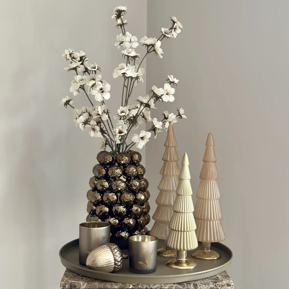 Kerst decoratie complete tafel decoratie set met dienblad XXL