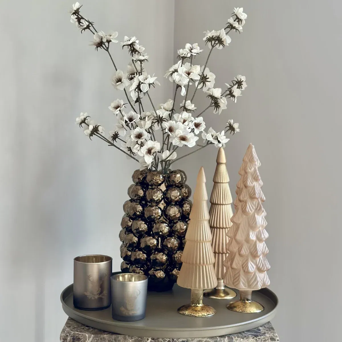 Countryfield kunstbloemen bloesem creme - 108 cm - Afbeelding 2