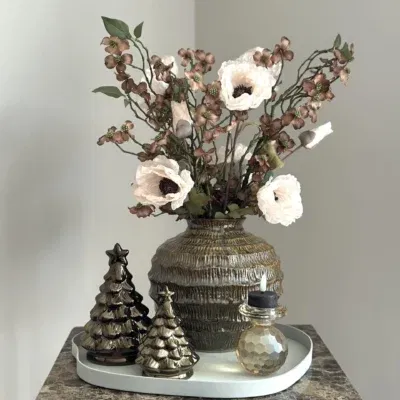 Kerst decoratie complete tafel decoratie set met dienblad bruin beige