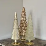 Kerstboom decoratie set van glas Hotel Chique - 30/35 cm