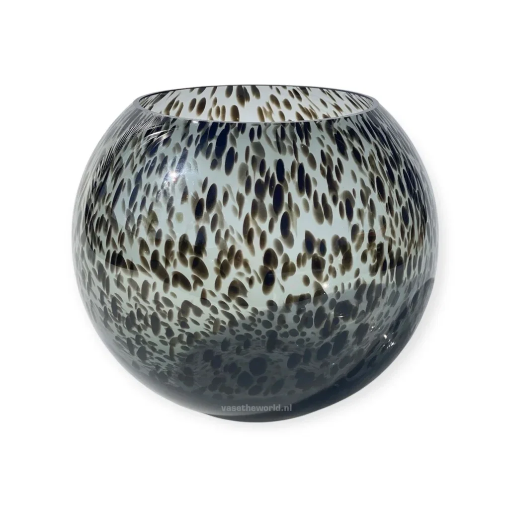 Vase the world | Vaas Windlicht Zambezi m smoke panter Ø25 x H20,5 cm