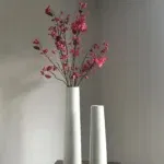 Vensterbank decoratie set japandi beige + takken fuchsia