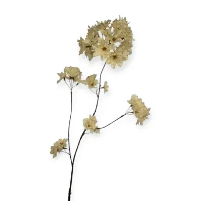 Zijden bloesemtak Prunus Pandora beige/creme - 85cm