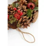 Landon Kerstkrans met Dennenappels - H9 x Ø45 cm - Bruin - Afbeelding 4