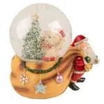Clayre & Eef Kerstdecoratie Sneeuwbol Kerstman 14x10x14 cm - Afbeelding 2