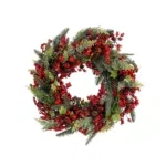 Norah Kerstkrans met Dennenappels - H13 x Ø50 cm - Rood