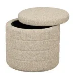 Poef met Opbergruimte - H41 x  Ø42 cm - Beige - Afbeelding 2