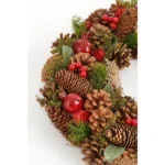 Landon Kerstkrans met Dennenappels - H9 x Ø45 cm - Bruin - Afbeelding 2