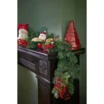 Harvey Guirlande met Dennenappels - L180 x B15 x H11 cm - Groen, Rood - Afbeelding 4