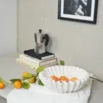 Wave plisse schaal- Keramiek- Wit- 29,5x29,5x9cm - Afbeelding 2