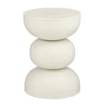 Luna Bijzettafel - H46 x Ø32 cm - IJzer - Off-white