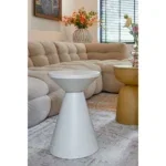 Jim Bijzettafel - H45 x Ø31 cm - IJzer - Off-white - Afbeelding 4
