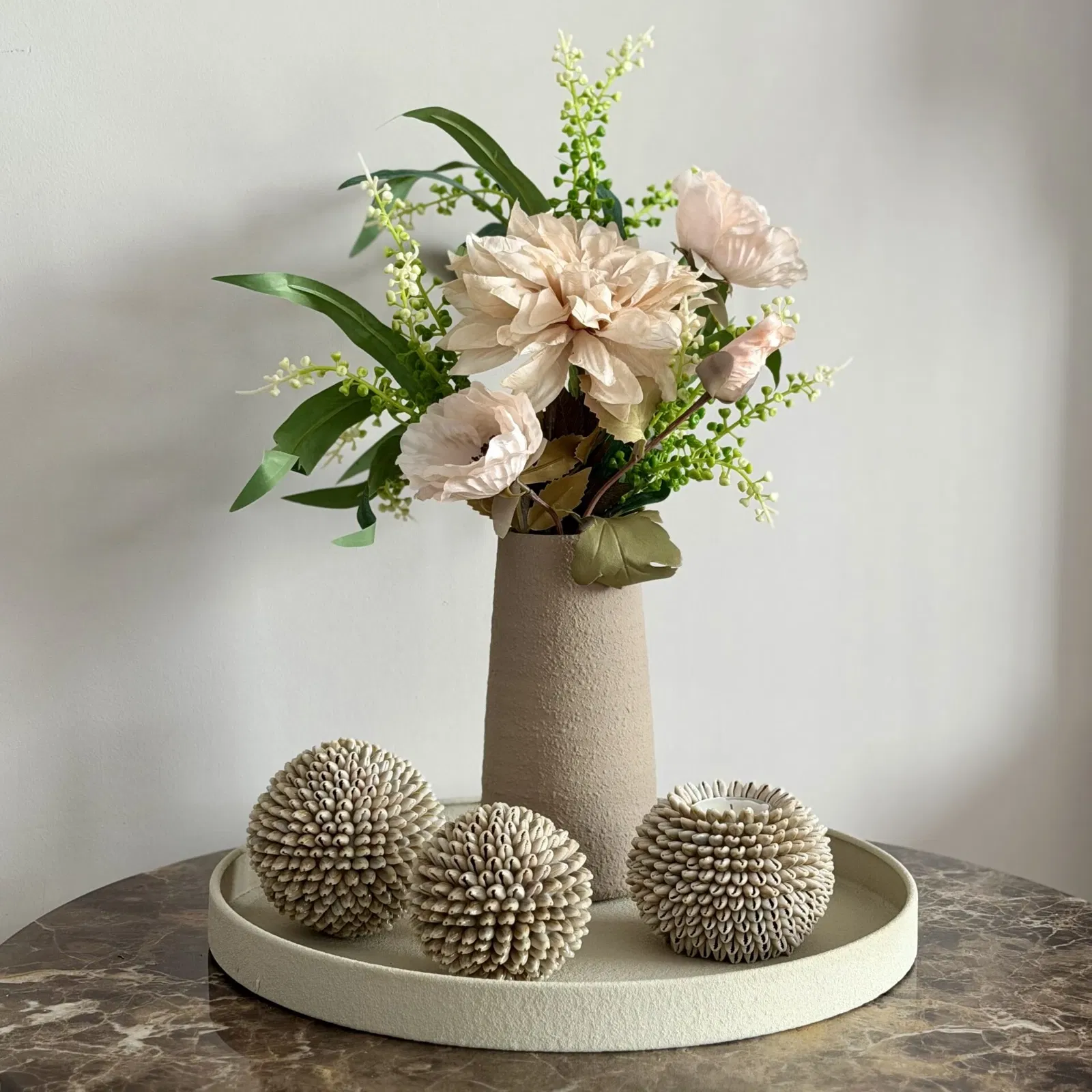 Complete tafel decoratie set japandi schelp Complete tafel decoratie set japandi schelp