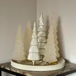 Kerstboom decoratie set van glas japandi chique - 30/35 cm