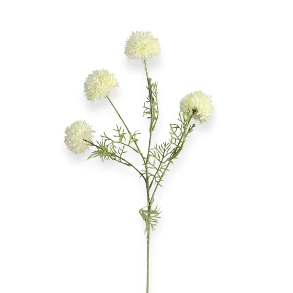 Pom Pom kunstbloem tak wit - 77 cm