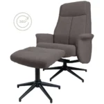 Relaxfauteuil Bindy + Hocker – Bouclé – Brown