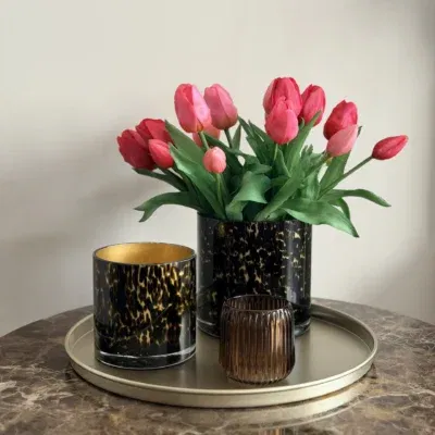 Salon tafel decoratie set chique real touch tulp