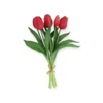 Zijden Tulpen boeket Fuchsia Real Touch - 28 cm