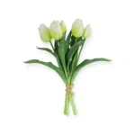 Zijden Tulpen boeket Wit Real Touch - 28 cm