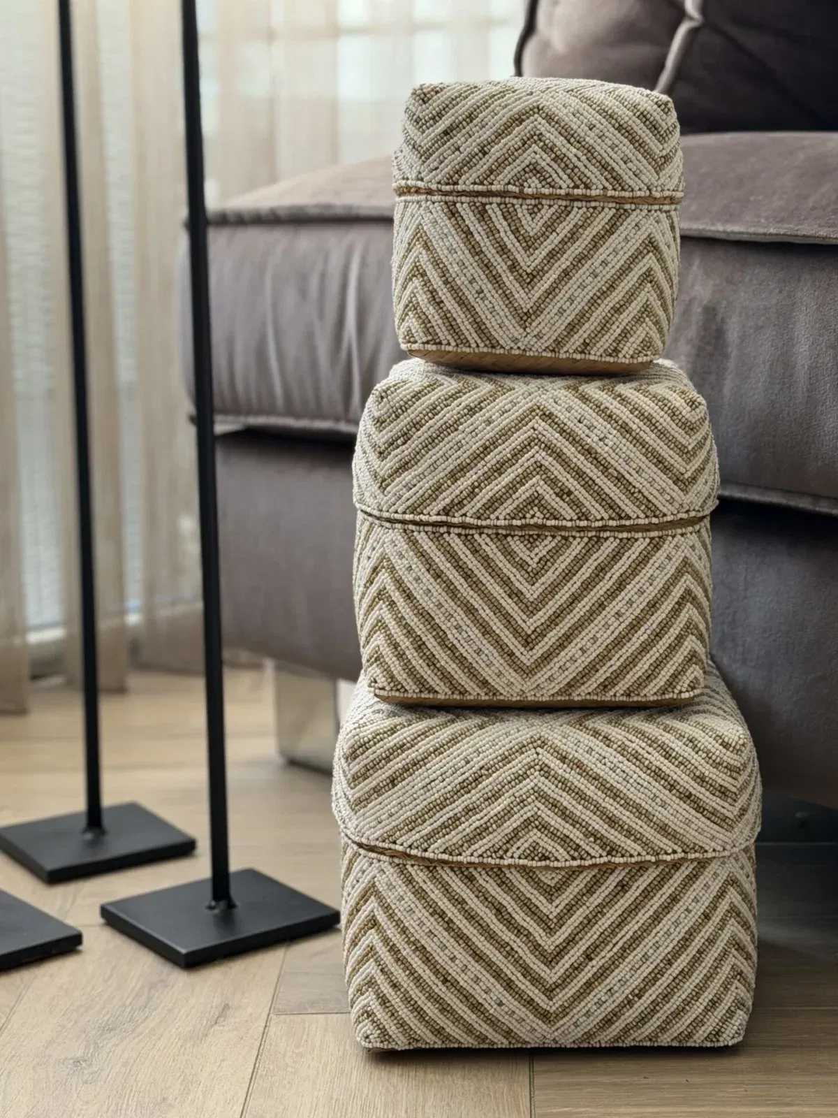 Japandi offermandje beige creme