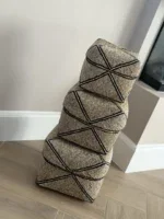 offermandjes kralenmand beige zwart