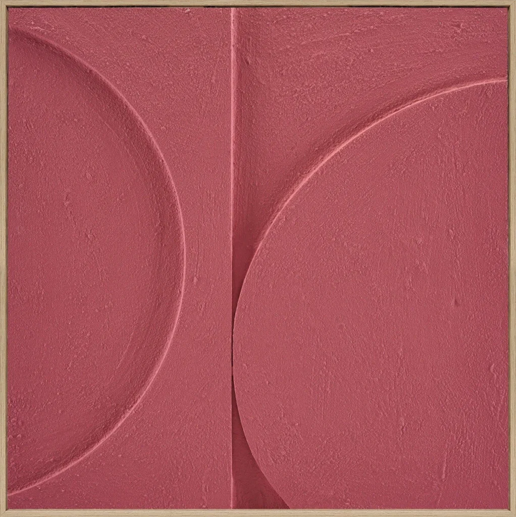 3D wanddecoratie 80x80cm Halve cirkels sunset coral